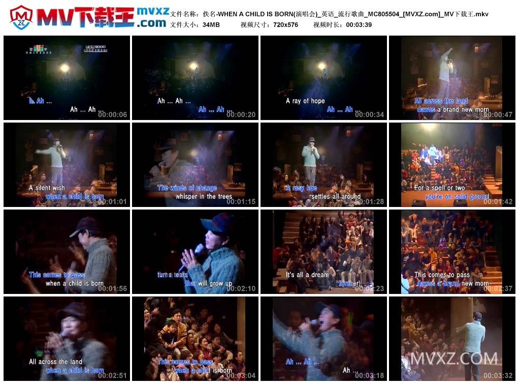 佚名-WHEN A CHILD IS BORN(演唱会)_英语_流行歌曲_MC805504